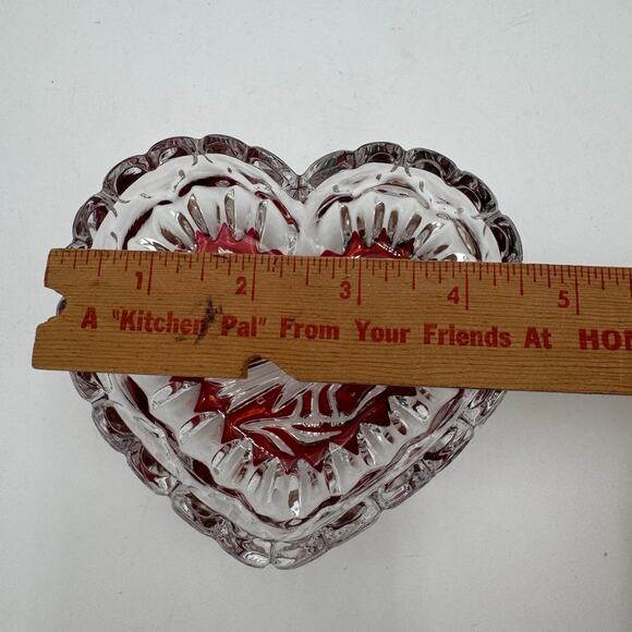 Vintage Byrdes Collection Heart Trinket Box by Hofbauer 4.5" 24% Lead Crystal - Picture 8 of 13